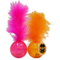 Scream Lattice Ball with Feather 2Pk Cat Toy
