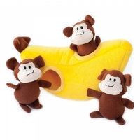 Zippy Paws ZIPPY BURROW MONKEY 'N BANANA Dog Toy
