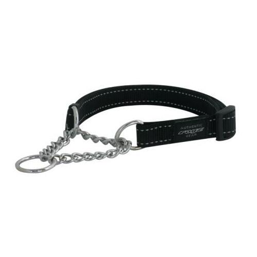 Rogz Utility Obedience Martingale Dog Collar [Colour: Black] [Size: Small]