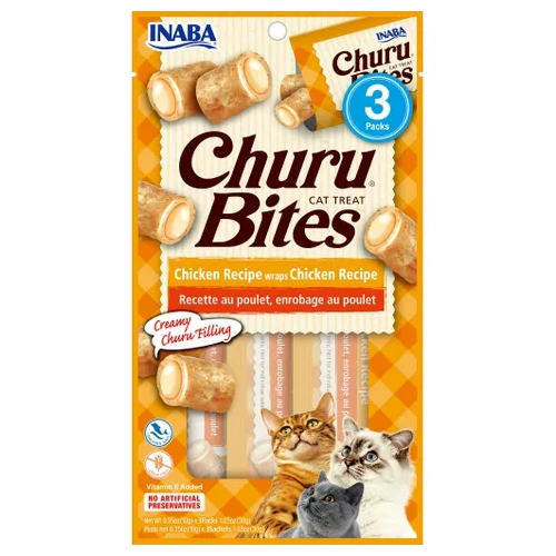 INABA CHURU BITES CHICKEN RECIPE WRAPS CHICKEN RECIPE 30G 3 Pack