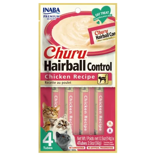 INABA CHURU HAIRBALL CONTROL CHICKEN RECIPE 56G (14G X 4 TUBES)