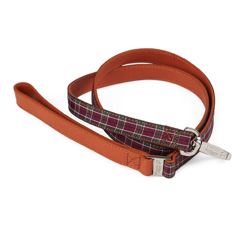 Hamish McBeth Purple Tartan Leather Lead