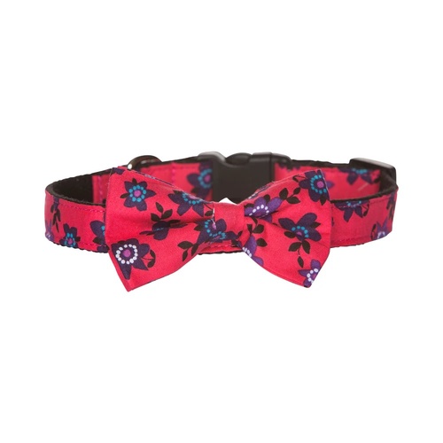 Hamish McBeth Floral Bowtie dog collar small