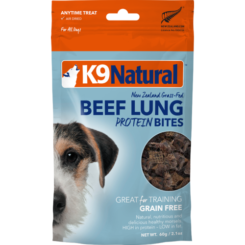 K9 Natural Beef Lung Protein Bites Dog Treats