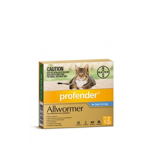 Profender Spot On Wormer for Cats 2.5-5kg 2 pack