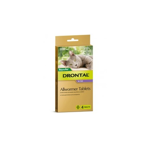 Drontal  Allwormer Ellipsoid Tablets Cat 4kg 4Pack