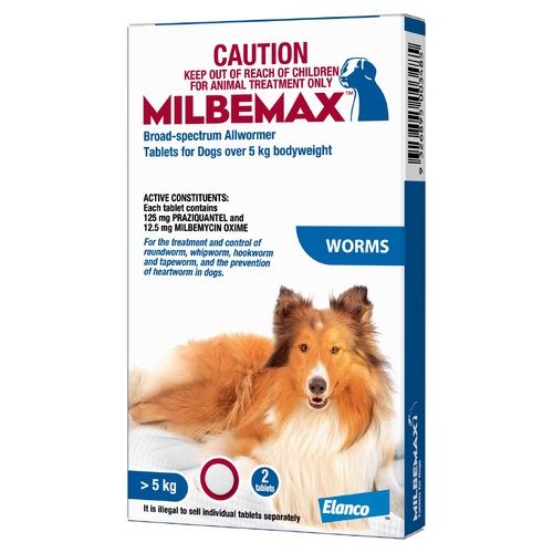 Milbemax All Wormer for Dogs over 5kg 2pk.