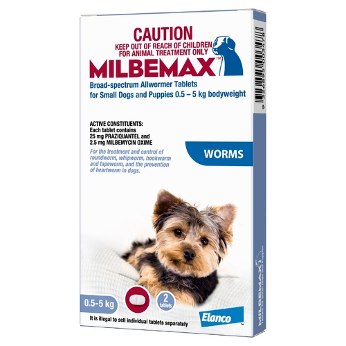 Milbemax All Wormer for dogs 0.5 - 5kg 2pk.